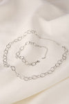Chain bracelet and necklace set - silver