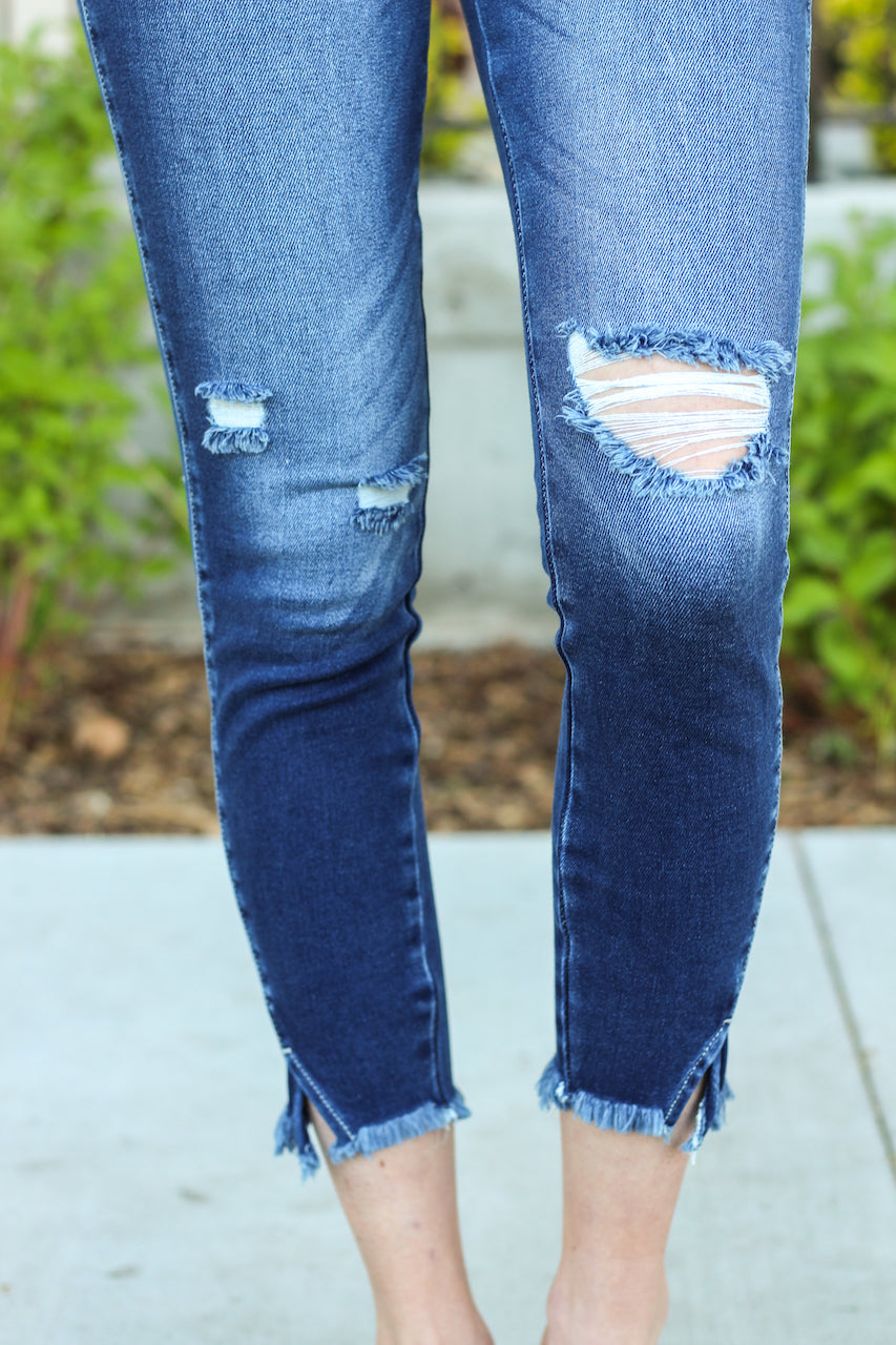 KanCan Jeans High Rise Distressed Skinny Jeans KC8587D – American Blues