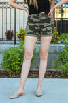 Kan Can Jeans  Your new favorite shorts! Pair with your favorite black top and sparkly sandals and you have the perfect combo for outside fun.  Collection: Spring 2020 Color: Green Camo Material: 98%COTTON, 2%SPANDEX Cut: Shorts, 3.5" Inseam with 1" Fold Rise: Mid Rise, 11" Front Rise Style #: KC6316CD Contact us for any additional measurements or sizing.