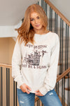 Beth Dutton Day Spa & Saloon Graphic Pull Over Sweater - Oatmeal