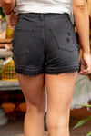 Washed Out High Rise Rebecca Cross Over Shorts