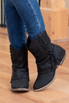 Sassy Zip Up Boots - Black