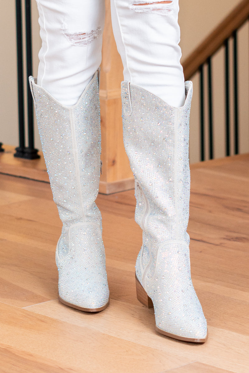 Kady Glitterati High Boots - Silver