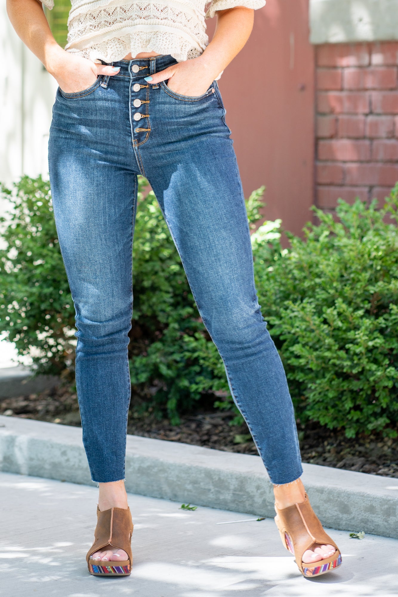 Judy Blue Jeans | Jacquelyn High Rise Button Fly Cut Off Skinny 