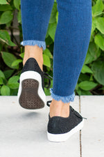 Tennis Shoes by Very G  These iconic boutique tennis shoe from Very G are must-have! Wear all spring/summer to add a little sass to your wardrobe.  Style Name: Flirty  Color: Black Cushioned footbed Durable textured outsole Style #: VGSP0083 Contact us for any additional measurements or sizing.    