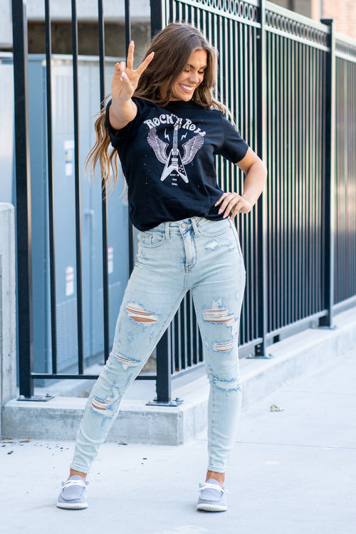 She Has Rock n Roll Deep In Her Soul Graphic Tee