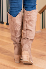 Penny Wide Slouchy Tall Boots - Taupe