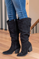 Penny Wide Slouchy Tall Boots - Black