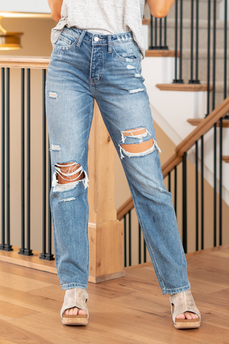 Mase Distressed Straight Jeans