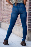 KanCan Jeans  KanCan Stretch Level: Stretchy Color: Dark Wash Cut: Skinny, 29.5" Inseam* Rise: High-Rise, 9.75" Front Rise* 67% COTTON, 25% POLYESTER, 7% RAYON, 1% SPANDEX Stitching: Classic Fly: Zipper Style #: KC7092HD *Measured on the smallest size, measurements may vary by size.  Contact us for any additional measurements or sizing.