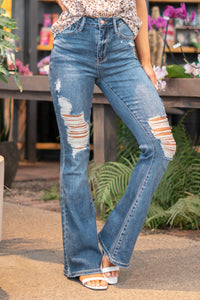 Whittier High Rise Distressed Flares