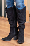 Penny Wide Slouchy Tall Boots - Black