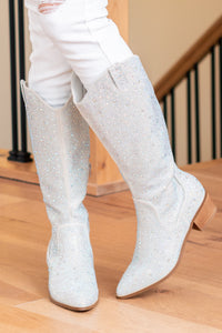 Kady Glitterati High Boots - Silver