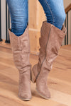 Penny Wide Slouchy Tall Boots - Taupe