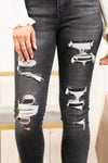 VERVET by Flying Monkey Jeans    Camouflage is a must have trendy print and these Camo Patch skinny jeans offer a cute distressed look with coverage. Collection: Spring 2021 Skinny, 27" Inseam Rise: High Rise, 10" Front Rise 93.8% COTTON, 5.4% POLYESTER, 0.8% SPANDEX Stitching: Classic Fly: Zip Fly Style #: T5025 Contact us for any additional measurements or sizing.