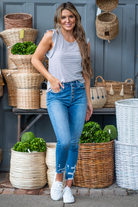 VERVET by Flying Monkey Jeans  Comfort-stretch denim, high rise waist, Skinny fitted legs with a light blue wash. Skinny, 27" Inseam* Rise: High Rise, 10" Front Rise* 98% Cotton, 2% Spandex Machine Wash Separately In Cold Water Stitching: Classic  Fly: Zipper     Style #: T5199 Contact us for any additional measurements or sizing.    *Measured on the smallest size, measurements may vary by size. 