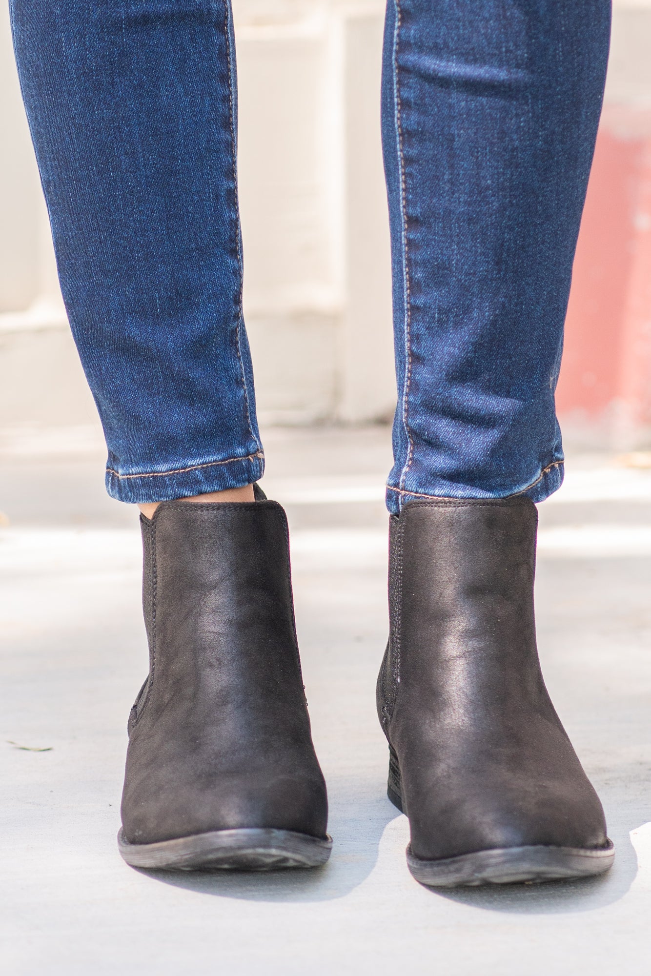 Booties | Very G  These booties from Very G are perfect to wear with your favorite jeans this is fall.  Style Name: Blake  Color: Black Cut: Silp On Bootie   Rubber Sole Style #: VGLB0136 Contact us for any additional measurements or sizing.  