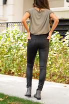KanCan Jeans  A KanCan stretchy Ponte pant to dress up this winter!   Color: Black Cut: Skinny, 29" Inseam* Rise: High-Rise, 1" Front Rise* 90% POLYESTER, 10% SPANDEX Fly: Zipper Style #: KC2010BK Contact us for any additional measurements or sizing.   *Measured on the smallest size, measurements may vary by size.    
