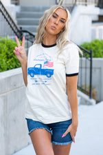 Made in the USA Vintage Truck Graphic Ringer Tee
