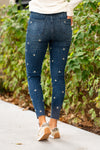 Judy Blue  Don't be afraid to wear high-waisted jeans, especially these star embroidered ones. With a dark blue wash, these will be new favorites!   Color: Dark Blue Cut: Skinny, 28.5" Inseam* Rise: High Rise, 10.5" Front Rise* Machine Wash Separately In Cold Water Stitching: Classic Material:   92% Cotton / 7% Polyester / 1% Spandex Fly: Zipper Style #: JB88264 , 88264 Contact us for any additional measurements or sizing.    *Measured on the smallest size, measurements may vary by size. 