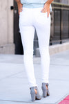 KanCan Jeans Collection: Spring 2021 Color: White Cut: Ankle Skinny, 30" Inseam Rise: High-Rise, 9.5" Front Rise COTTON 67.1% POLYESTER 31.8% SPANDEX 1.1% Stitching: Classic Fly: Zipper Style #: KC6008WT Contact us for any additional measurements or sizing. 