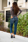 Judy Blue  These distressed boyfriend jeans will be your comfiest Judy Blues yet! With relaxed legs and a mid-waist, you will want to wear these every day!   Color: Dark Blue Cut: Boyfriend, 29" Inseam* Rise: Mid Rise. 9.5" Front Rise* Material: 91% COTTON,7% POLYESTER, 2% RAYON Machine Wash Separately In Cold Water Stitching: Classic Fly: Zipper Style #: JB88305 , 88305 Contact us for any additional measurements or sizing.   *Measured on the smallest size, measurements may vary by size. 