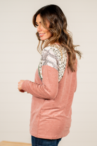 BiBi   Throw on for an easy casual look with your favorite jeans this fall.   Color: Marsala   Neckline: Round Sleeve: Long Style #: BT1865 Contact us for any additional measurements or sizing.       