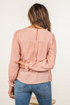 Blu Pepper Color: Dusty Pink Long Sleeves Floral Embroidered Keyhole Back Sinched Wrists 86% RAYON 14% NYLON Style #: CR1476-Dusty Pink Contact us for any additional measurements or sizing.