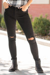 VERVET by Flying Monkey Jeans Name: Black Spice Fit: Ankle Skinny, 27" Inseam Rise: Mid Rise, 9" Front Rise 78% COTTON, 20.4% POLYESTER, 1.6% SPANDEX Fly: Zipper Style #: V2123SMC Contact us for any additional measurements or sizing.
