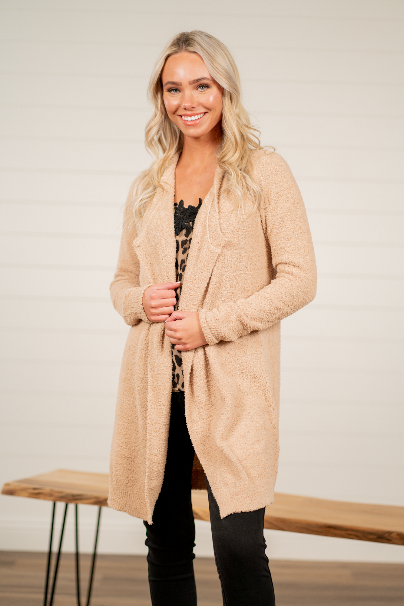 Beige open front cardigan hotsell