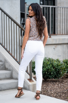 KanCan Jeans  These mom jeans will become your go-to! Pair these girlfriend mom fit with sandals and a tee for an easy summer look.  Color: White Cut: Straight Fit, 27" Inseam  Rise: Mid-Rise, 8.5" Front Rise 100% COTTON Fly: Exposed Button Fly Style #: KC5118WT  Contact us for any additional measurements or sizing.  