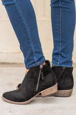 Booties | Very G  These booties from Very G are perfect to wear with your favorite jeans this is fall.  Style Name: Divine Color: Black Cut: Zip Up Side Rubber Sole Style #: VGLB0280 Contact us for any additional measurements or sizing.