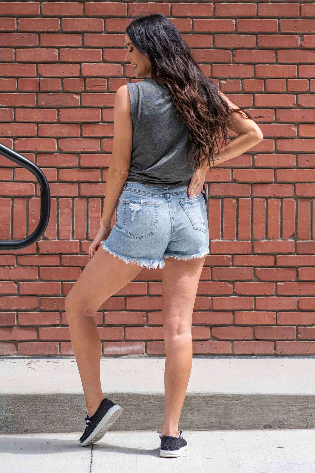 Hidden Jeans  With a ripped cuff look, these high-rise shorts have the cutest fit. Pair with an oversized graphic tee and your favorite tennies,  Color: Light Blue Wash Cut: Shorts, 3" Inseam Rise: High-Rise, 12" Front Rise Material: 83% Cotton /11.5% Modal / 4.5% T400 / 1% Lycra Machine Wash Separately In Cold Water Stitching: Classic Fly: Zipper Style #: HD4186M-LT Contact us for any additional measurements or sizing.