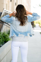 KanCan Jeans  Collection: Summer 2021 Color: Light Blue Wash Cut: Fitted Style Denim Jacket with Princess Sleeves Ripped & Distressed with Fray Hem 22.75" Length Material: 100% Cotton Stitching: Classic Style #: KC6344L Contact us for any additional measurements or sizing.