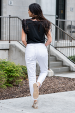Judy Blue  Tired of your skinny jeans? These cute boyfriend fits will be your number ones. Pair with your favorite sandals and tee for an easy casual look. Color: White  Cut: Boyfriend fit, 28" Cuffed / 30" Uncuffed Inseam* Mid Rise, 9.75" Front Rise* Material: 60% COTTON,31% RAYON,7% ELASTRELL-POLY,2% SPANDEX Stitching: Classic Fly: Zipper Fly Style #: JB82276-PL | 82276-PL Contact us for any additional measurements or sizing.  *Measured on the smallest size, measurements may vary by size. 