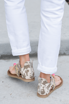 Strappy Sandal by Very G  These iconic boutique sandals from Very G are must-have! Wear all spring/summer to add a little sass to your wardrobe.  Style Name: Rock With Me Color: Tan Cream Cushioned Footbed Durable Textured Outsole   Style #: VGSA0196-TanCream Contact us for any additional measurements or sizing. 