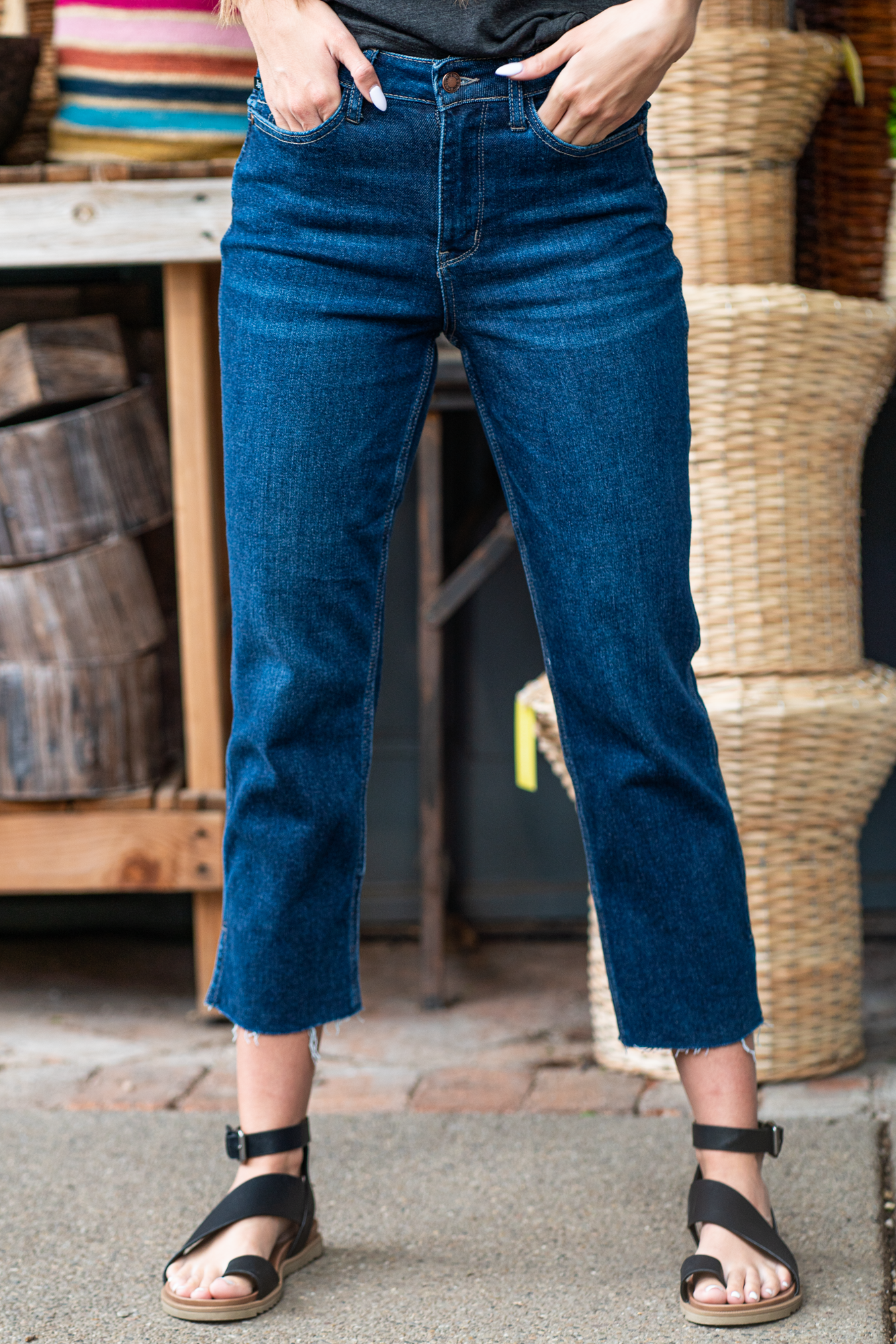 Judy Blue Jeans  Joan High Rise Cropped Straight W/ Ankle Slit JB88375 –  American Blues