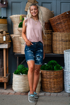 Judy Blue Jeans Color: Dark Blue Shorts   Cut: Bermudas Shorts, 8.5" Inseam  Rise: 10.5" Front Rise 91% COTTON,7% POLYESTER,2% RAYON Stitching: Classic  Fly: Zipper Fly Style #: JB150115-DK-PL | 150115-DK-PL Contact us for any additional measurements or sizing.  *Measured on the smallest size, measurements may vary by size. 