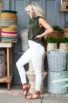 KanCan Jeans  Style Name: Amanda  Color: White Cut: Super Skinny, 29.5" Inseam*  Rise: High Rise, 9.5" Front Rise*  Material: COTTON 68.5% POLYESTER 23.3% RAYON 7% SPANDEX 1.2% Machine Wash Separately In Cold Water Stitching: Classic Fly: Zipper Style #: KC7112WT Contact us for any additional measurements or sizing.   *Measured on the smallest size, measurements may vary by size. 