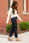 Judy Blue  Don't be afraid to wear high-waisted jeans, especially these mom fit. With indigo rinse, these jeans will wash to your wear. Embellished with a JB signature coin pocket.  Color: Indigo Cut: Skinny, 28" Inseam Rise: High Rise, 11" Front Rise Material: 92% COTTON,7% POLYESTER, 1% SPANDEX Machine Wash Separately In Cold Water Stitching: Classic Fly: Zipper Style #: JB88273 , 88273 Contact us for any additional measurements or sizing.