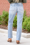 KanCan Jeans Collection: Spring 2021 Color: Medium Blue Wash Cut: Straight Fit, 30" Inseam  Rise: High-Rise, 10" Front Rise 99% COTTON/ 1% SPANDEX Fly: Zipper Style #: KC7173M Contact us for any additional measurements or sizing. 