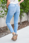 Denim by Zenana   Color: : Light Blue Cut: Skinny Fit, 28" Inseam*  Rise: High-Rise, 10.25" Front Rise* 98% COTTON 2% SPANDEX Fly: Zipper  Style #: DOP-1620LL Contact us for any additional measurements or sizing.    *Measured on the smallest size, measurements may vary by size.  