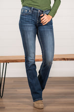 Miss Me  Wear these Christmas plaid pocket jeans every day to bling up your wardrobe. Boot cut jeans featuring a 5 pocket design, whiskering, and crystal rivets. Wash: Dark Blue Inseam: 34" Boot Cut* Mid Rise, 8.75" Front Rise* Silver Buttons and Rivets  Style #: M3817B4    Contact us for any additional measurements or sizing.    *Measured on the smallest size, measurements may vary by size.