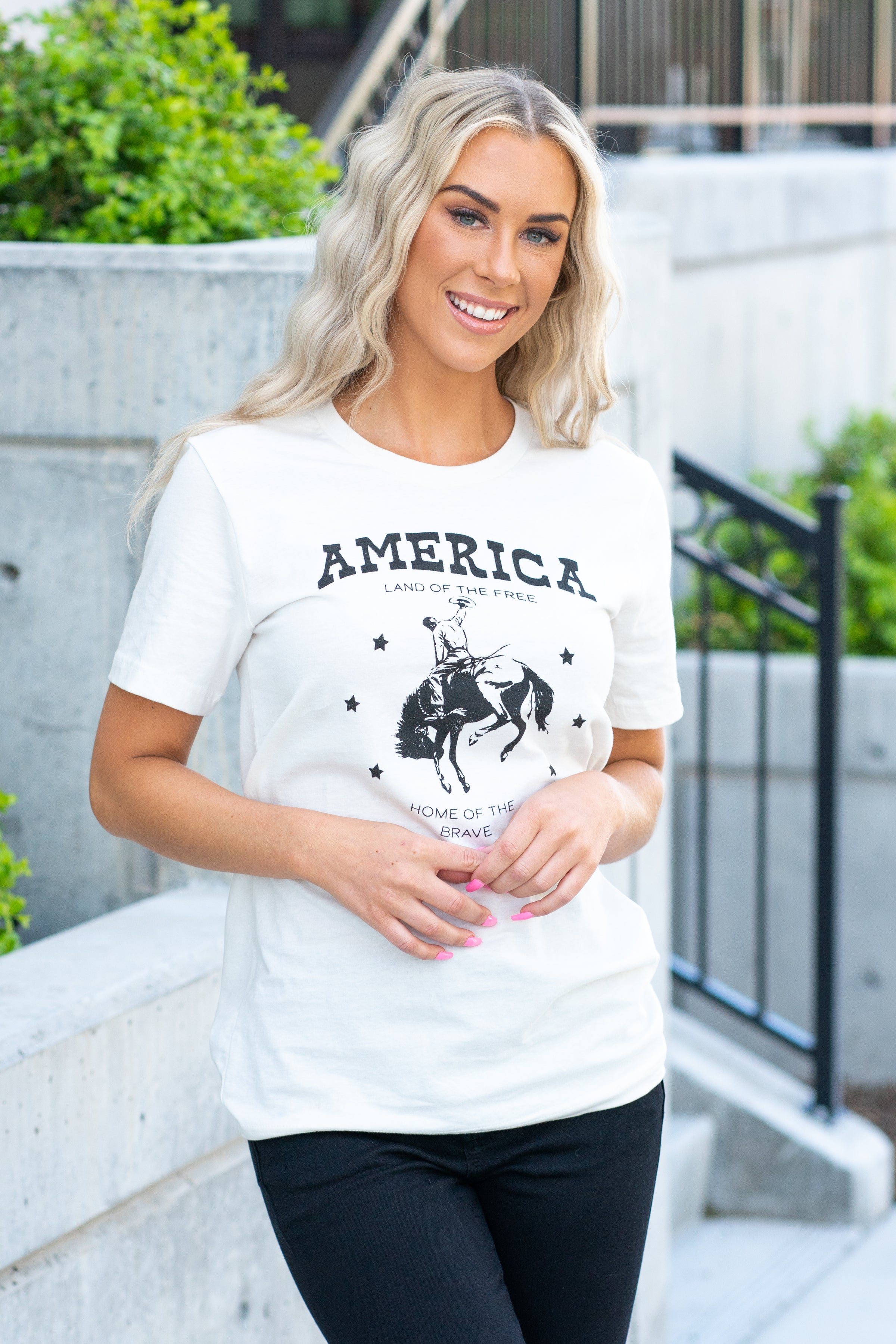 America Land of the Free Home of the Brave Graphic Tee