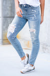 Judy Blue Color: Light Blue    Cut: Skinny, 28" Inseam* Rise: High Rise, 9.5" Front Rise* Machine Wash Separately In Cold Water 93% COTTON,6% POLYESTER,1% SPANDEX Stitching: Classic  Fly: Zipper Fly Style #: JB88432 , 88432
