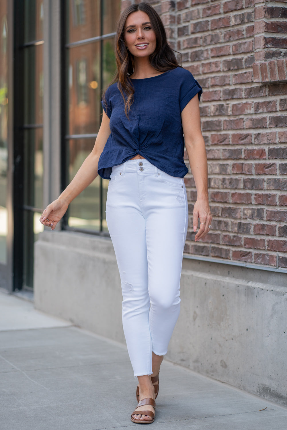 Kan Can Jeans  Collection: Summer 2020 Color: White Cut: Ankle Skinny, 27.5" Inseam Rise: High-Rise, 10" Front Rise Material: COTTON 94.8% POLYESTER 4% SPANDEX 1.2% Stitching: Classic Fly: Zipper with Double Button Style #: KC7317WT