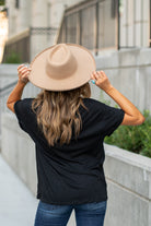 Zutter  This top spoke to you, now tell everyone else. You are a cowgirl at heart.  Collection: Fall 2020 Color: Black Neckline: Round Sleeve: Short Material: 50% Modal 50% Cotton Style #: F425-0139 Contact us for any additional measurements or sizing.  Taylor is 5'7" and wears a size 3 in jeans, small top and an 8.5 in shoes. She is wearing a size small in this tee.