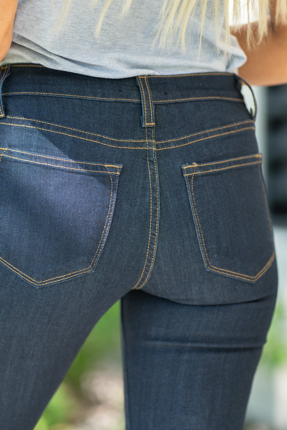 Judy Blue Collection: Summer 2020 Color: Dark Wash Cut: Skinny, 29" Inseam  Rise: Mid Rise. 8.75" Front Rise Material: 59% RAYON 17% POLYESTER 23% COTTON 1% SPANDEX Machine Wash Separately In Cold Water Stitching: Classic Fly: Zipper Style #: JB8376 / 8376